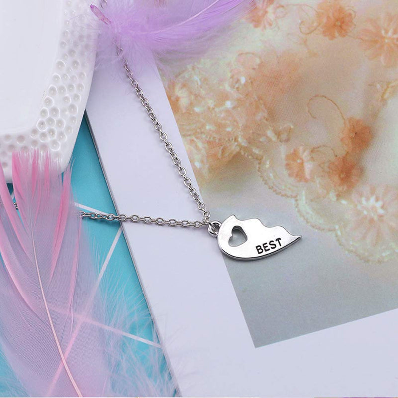 [Australia] - SIVITE Best Friends Necklace 2 Pieces Gold & Silver Split Heart Pendant Necklace BFF Friendship Necklace 