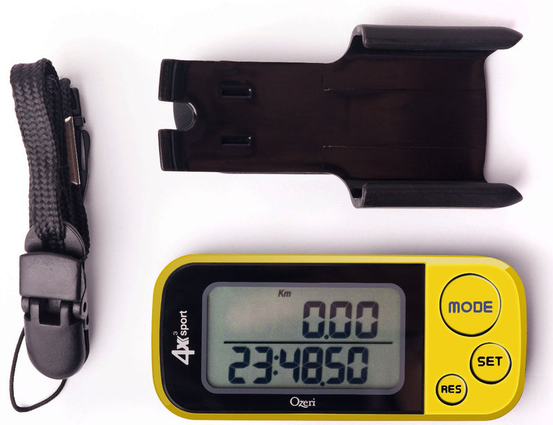 [Australia] - Ozeri 4x3sport Tri-Mode Activity Tracker (Walk, Run, & Stair Climb), with Multi-Axis Detection & 30 Day Memory Yellow 