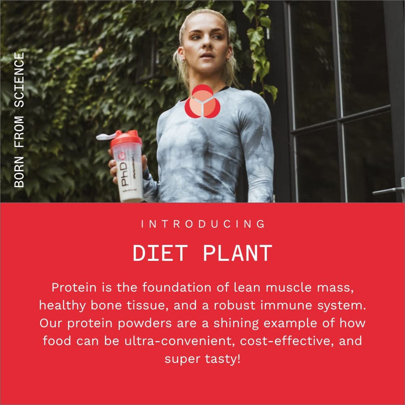 [Australia] - PhD Diet Plant, low sugar Vegan Protein Powder - Belgian Chocolate Flavour - 500g, 20 Servings - 100% recyclable packaging- vegan society approved with added probiotics 