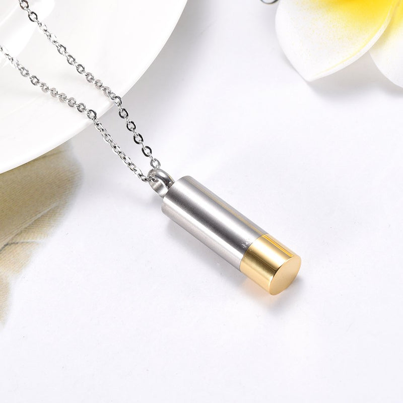 [Australia] - AIWENXI Cremation Jewelry Deer Cylinder Pendant Locket Holder Ashes for Pet/Human Stainless Steel Keepsake Memorial Urn Necklace for Ashes 