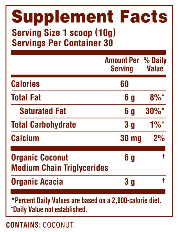 [Australia] - Nutiva Organic MCT Powder with Prebiotic Acacia Fiber, Classic, 10.6 Oz, USDA Organic, Non-GMO, Non-BPA, Vegan, Gluten-Free, Keto & Paleo, Instant Beverage or Boost to Coffee & Smoothies Unflavored 10.6 Ounce (Pack of 1) 