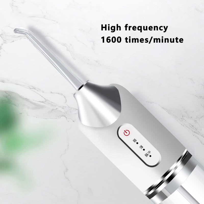 [Australia] - Electric Teeth Irrigator, 360° Rotating Nozzle 3 Modes 5 Replaceable Jet Tips,Rechargeable Waterproof Teeth Cleaner for Home and Travel 