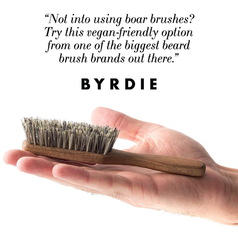 [Australia] - ZilberHaar - Regular Vegan Beard Brush - Stiff Natural Bristles, Mexican Tampico Fiber and Oiled Walnut Wood - Animal-Free Beard Grooming Brush for Men - Made in Germany 