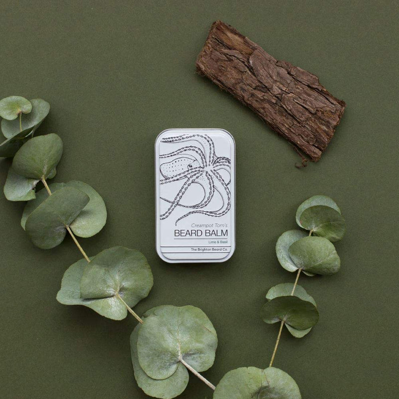 [Australia] - The Brighton Beard Co. Creampot Tom's Lime & Basil Beard Balm, Handmade Balm Conditions & Repairs Beard, Light Shine 80ml 
