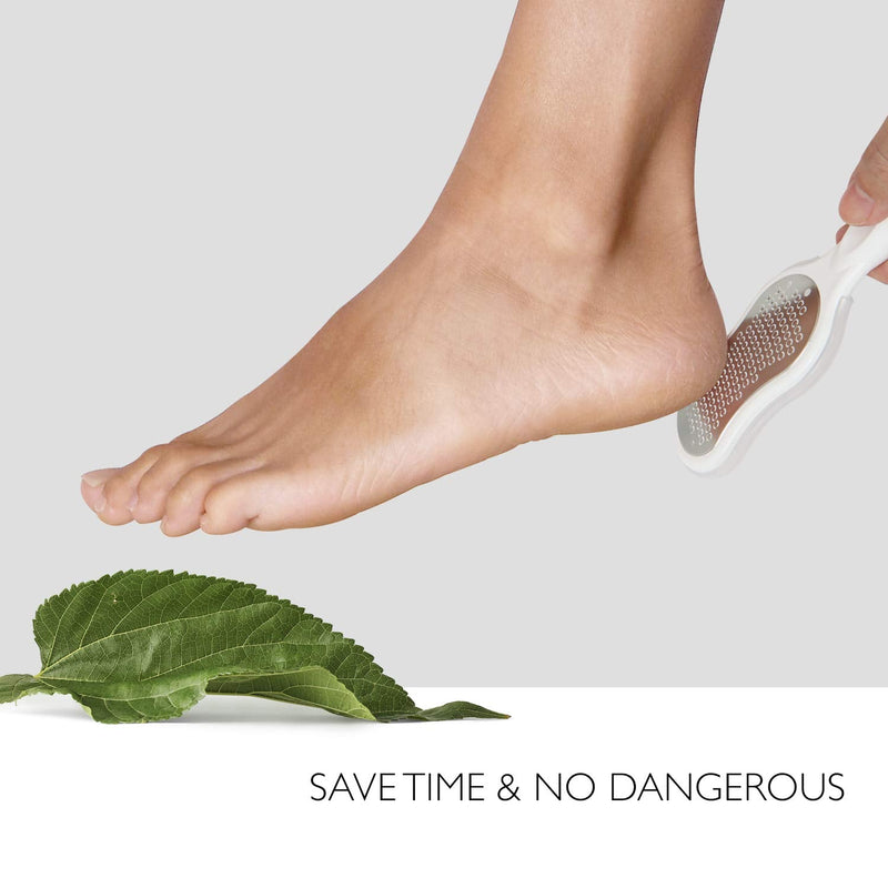 [Australia] - Steinder Foot File for Hard Skin Remover, Foot Scrubber Scraper, Feet Pedicure Kit, Foot Grater, Heel File, Foot Care Kit - White 
