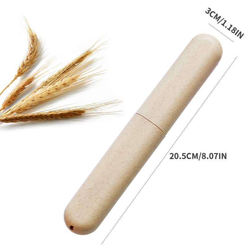 [Australia] - Toothbrush Travel Case Portable Travel Toothbrush Holder, 4 Pcs Plastic Toothbrush Cases Travel Covers for Holidays, Trip, Eco-Friendly Material Wheat Straw 