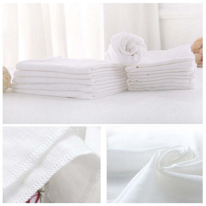 [Australia] - Muslin Squares 10 Pack Baby Muslin Cloths Super Soft and Absorbent Washable at 90°C 35x50cm by YOOFOSS 