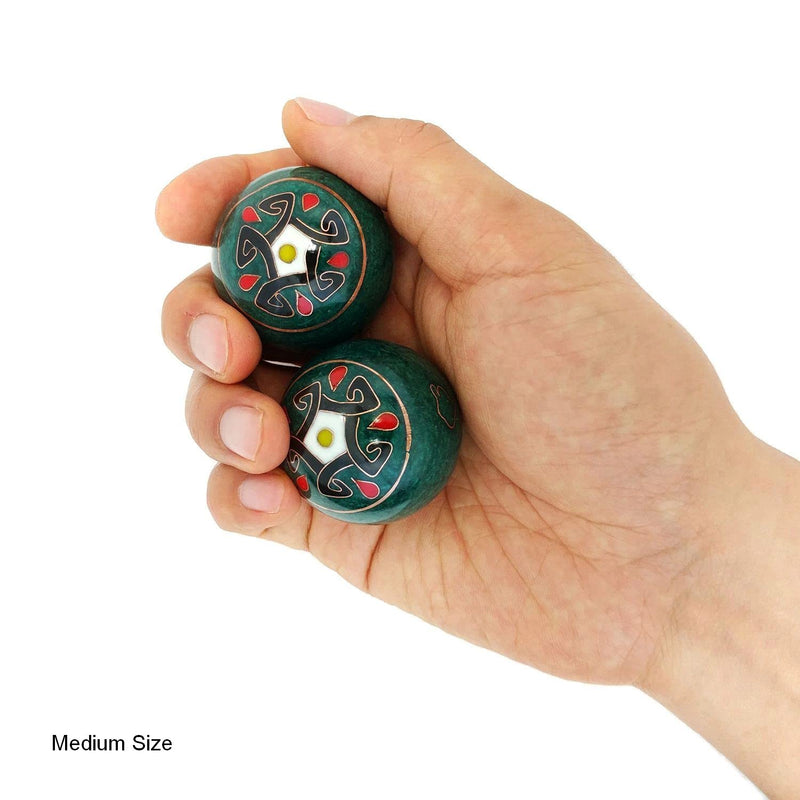 [Australia] - Top Chi Five Elements Baoding Balls with Bamboo Stand (Medium 1.6 Inch) Medium 1.6 Inch 