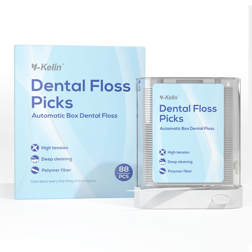 [Australia] - Y-Kelin Dental Floss-88 Pcs Dental Floss Toothpick, Teeth Stick, Floss Picks, Teeth Cleaning (Press to Pop Up The Floss Stick) Floss with Box 