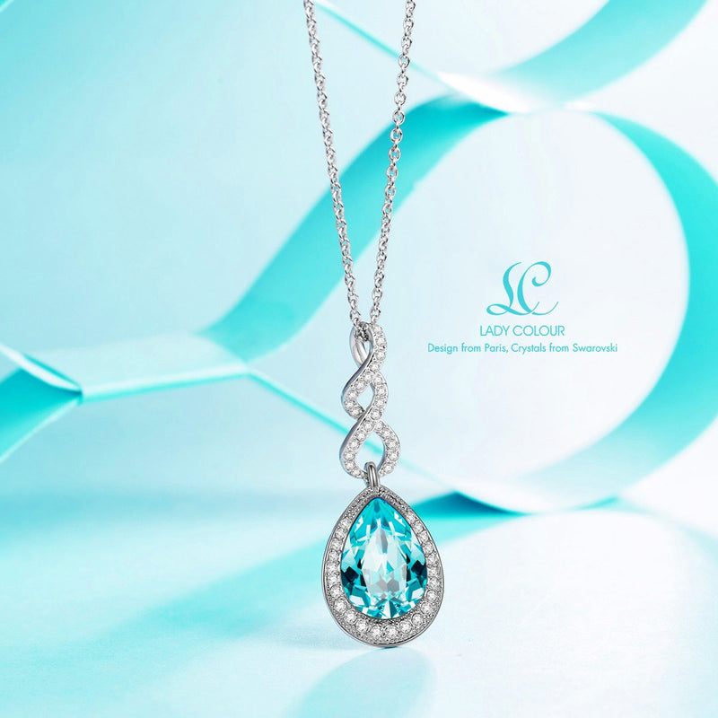 [Australia] - LADY COLOUR Jewelry Gifts for Mom, Intoxicating Love Teardrop Pendant Necklace Made with Swarovski Crystals Hypoallergenic, Nickel Free Passed SGS Test, Christmas Birthday Gifts for Her Necklace for girls 