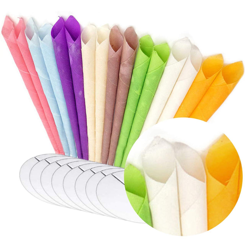 [Australia] - Organic Hopi Ear Candles for Blocked Ears - All Natural Ear Wax Remover GLAMZA 100% Natural Beeswax Candle - 16pcs (8 Pairs) with 8 Protective Disc Cones for Safe & Effective Ear Candling 
