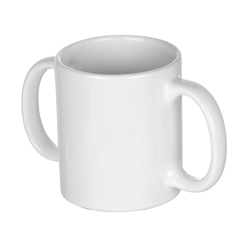 [Australia] - Dual Handle Mug to Aid Tremors, MICROWAVE SAFE, 11.83 US Fl. Oz. (350 Ml), BPA-FREE - WHITE Color 