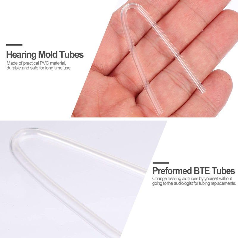 [Australia] - iplusmile Hearing Aid Tubes - Preformed BTE Earmold Hearing Aid Tubes - 3mm Clear PVC Tubing for Hearing Machine(4PCS) 