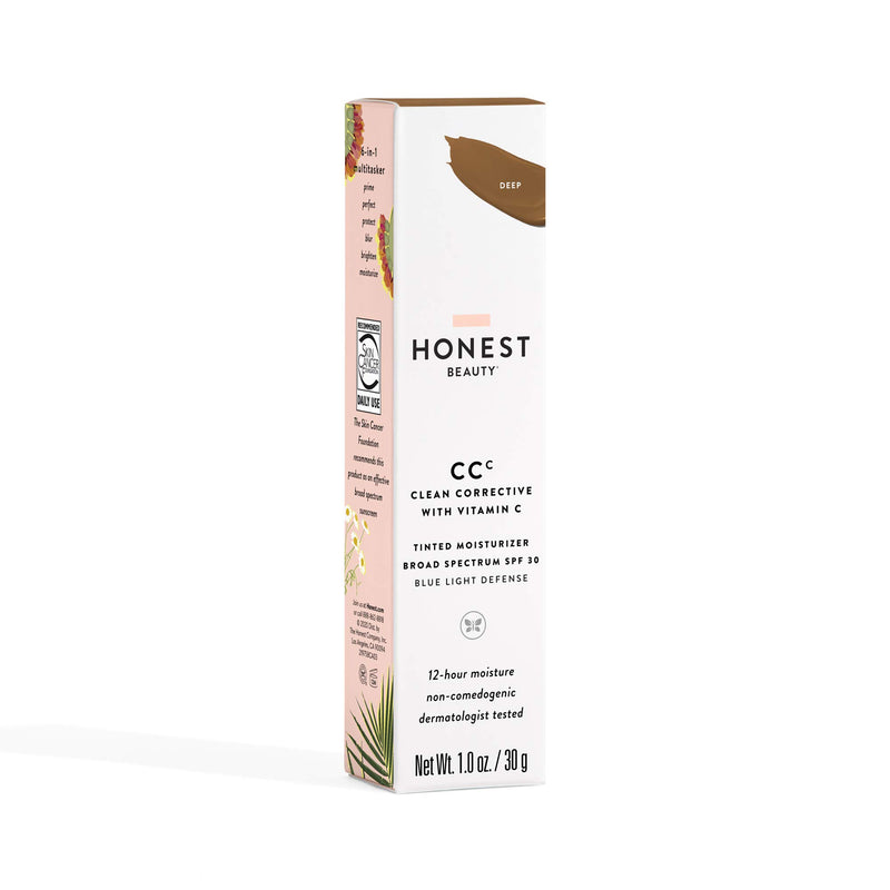 [Australia] - Honest Beauty Clean Corrective with Vitamin C Tinted Moisturizer Broad Spectrum SPF 30, Deep | VEGAN | 6-in-1 Multitasker | Blue Light Defense | Chemical Sunscreen Free & Dermatologist Tested | 1oz 