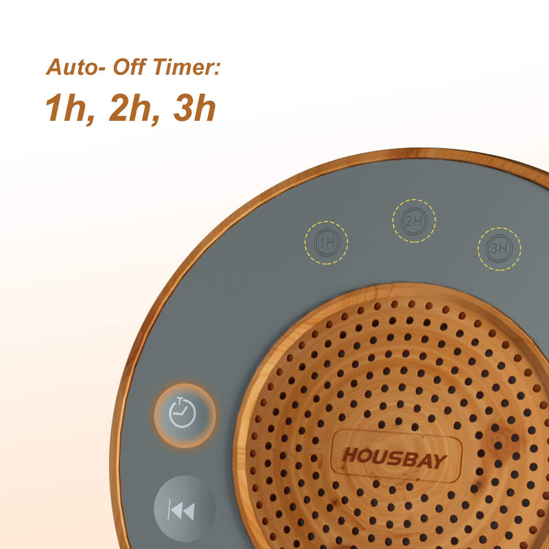 [Australia] - Housbay White Noise Machine with 31 Soothing Sounds, 5W Loud Stereo Sound, Auto-Off Timer, Adjustable Volume, Sleep Sound Machine for Baby, Kid, Adult -Wood Grain 