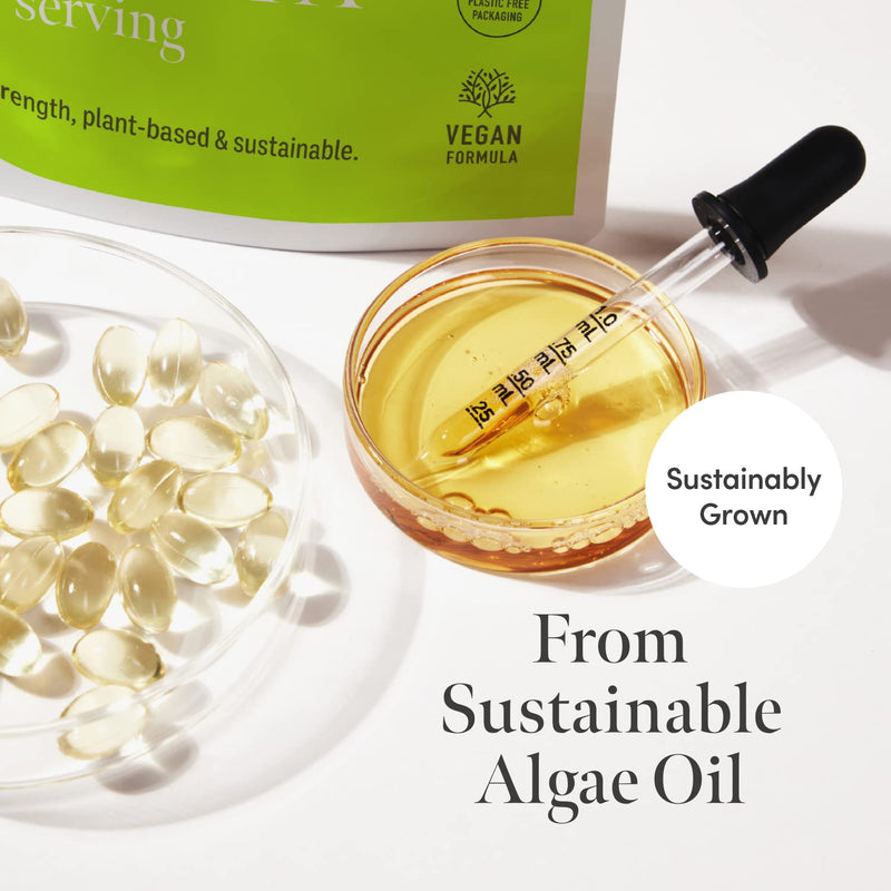 [Australia] - Bud Vegan Omega 3 Supplement | High-Strength DHA + EPA | Premium Sustainable Plant-Based Algae Oil | Supports Heart, Brain & Eye Health | 60 Omega 3 Vegan Softgels (1 Month Supply) 