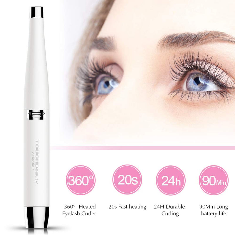 [Australia] - TOUCHBeauty Heated Eyelash Curler Rechargeable with advanced ±360 Rotary Heating Curling Comb Long Lasting Naturally Eyelashes Pen Sized Painless Eyelash Beauty Tool 