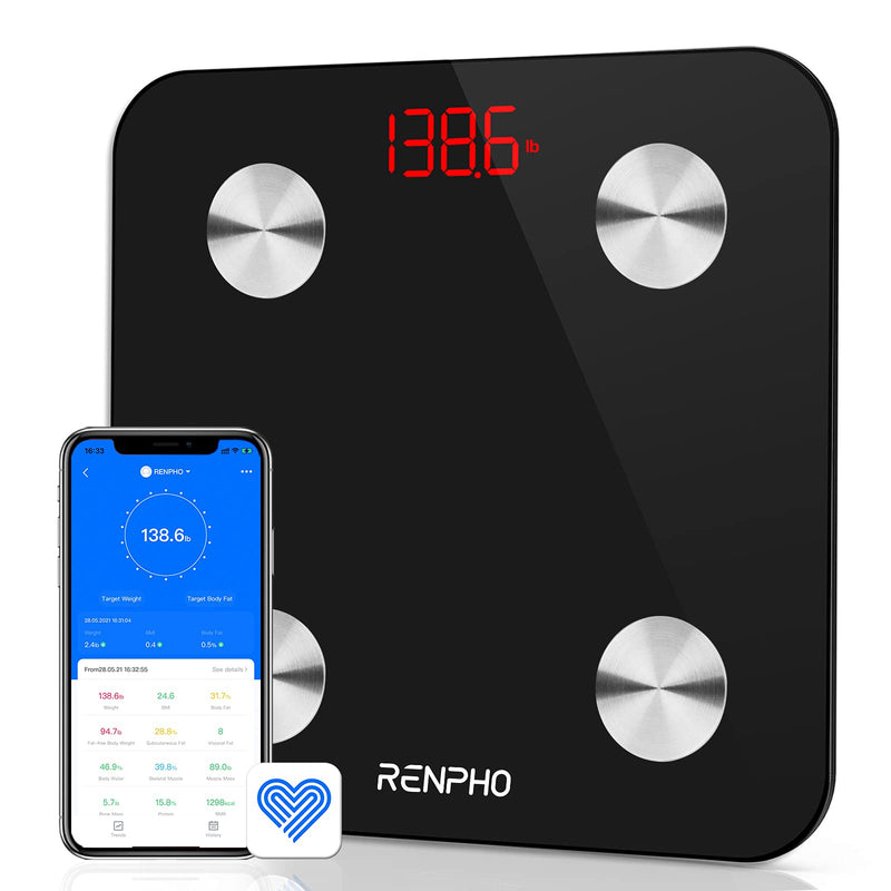 [Australia] - RENPHO Smart Bathroom Scale, Bluetooth Body Fat Monitor Weight Scale, Fit Tracker Digital BMI Key Composition Analyzer-RENPHO Digital Food Scale, Kitchen Scale Weight Grams and oz for Baking 