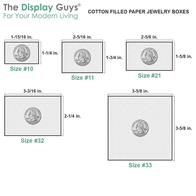 [Australia] - TheDisplayGuys 25-Pack #33 Cotton Filled Cardboard Paper Jewelry Box Gift Case - Marble White (3 1/2" x 3 1/2" x 1") 3 1/2" x 3 1/2" x 1" (#33) 