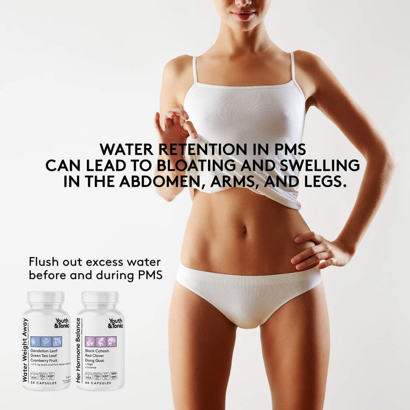 [Australia] - Water Retention Pills for Women PMS Period Perimenopause | Natural Diuretics for Water Loss to Relief Swelling & Belly Bloating | Balance Body Water Weight for Excess Fluid & Female Hormonal Support 