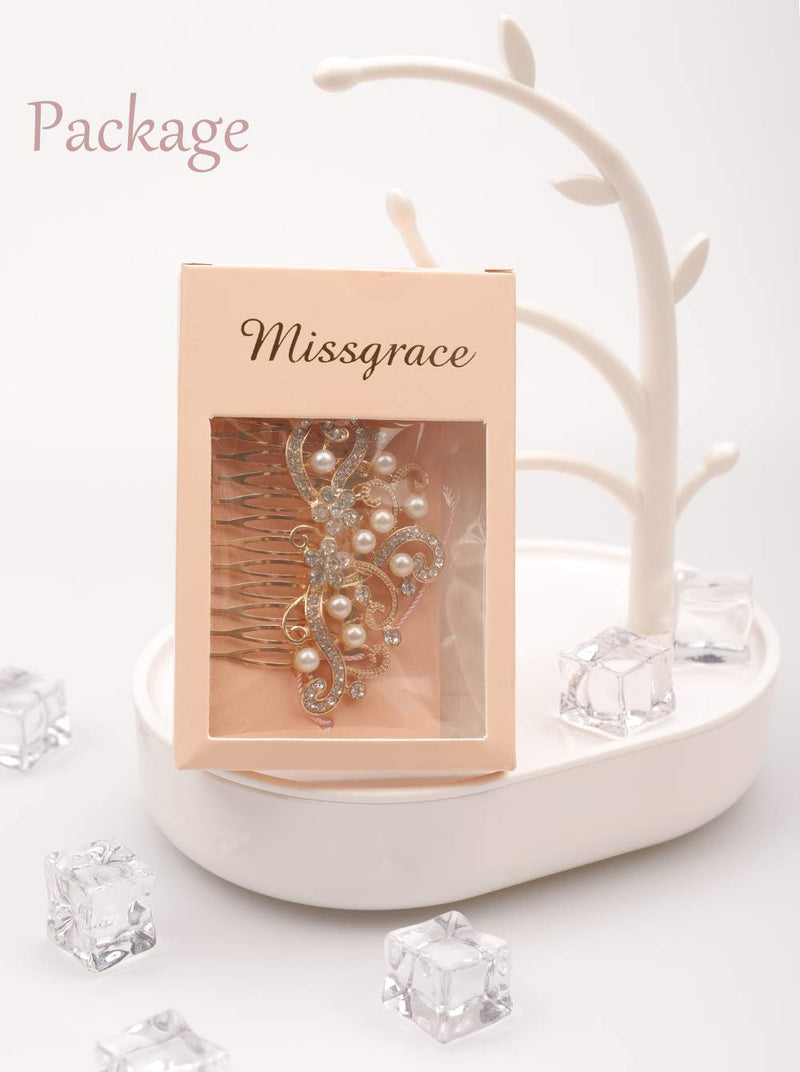 [Australia] - Missgrace Crystal Jewelry Comb Bridal Headpiece Hair Clip Headband (Silver) Silver 