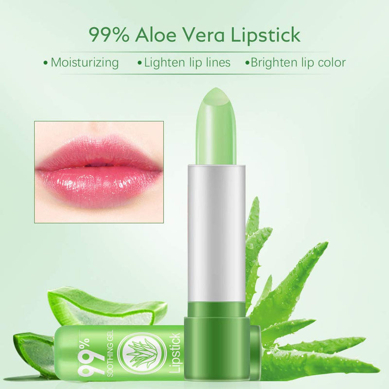 [Australia] - Ownest 10 Packs Aloe Vera Lipstick, Long Lasting Nutritious Soothing Lip Balm, Lips Moisturizing Magic Temperature Color Change Lipstick, Lip Care A 