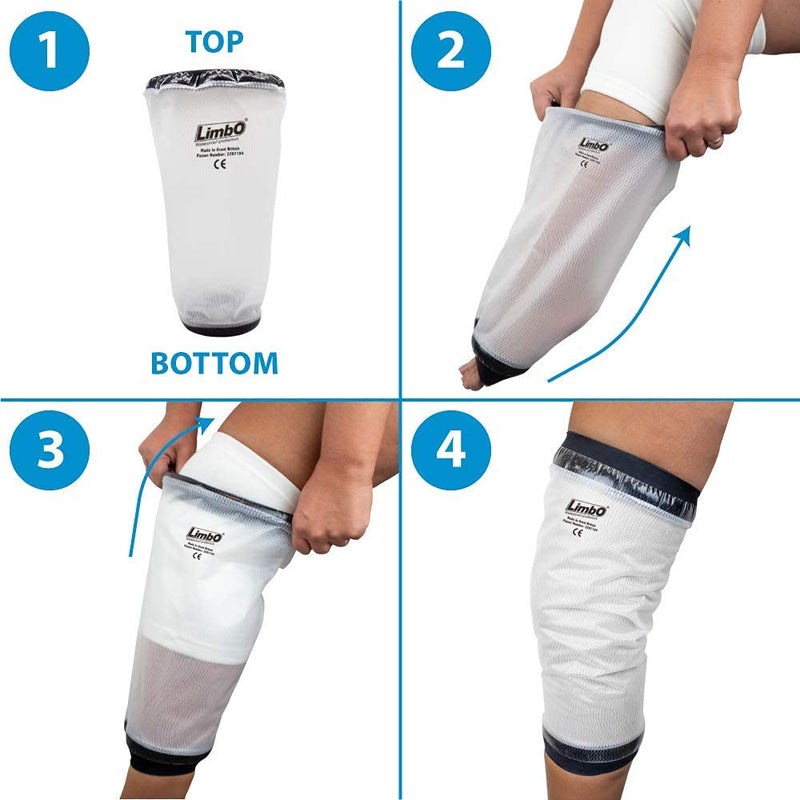 [Australia] - LimbO Waterproof Protectors Dressing Cover for Shower, Adult Knee M86, 39 to 54 cm Above Knee Circumference 