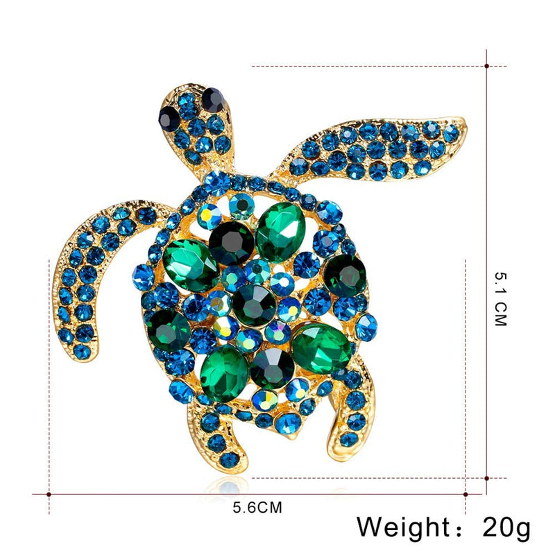 [Australia] - AILUOR Vintage Turtle Brooch Pins, Fashion Women's Rhinestone Crystal Big Tortoise Pin Brooches Jewelry Gifts Blue-A 