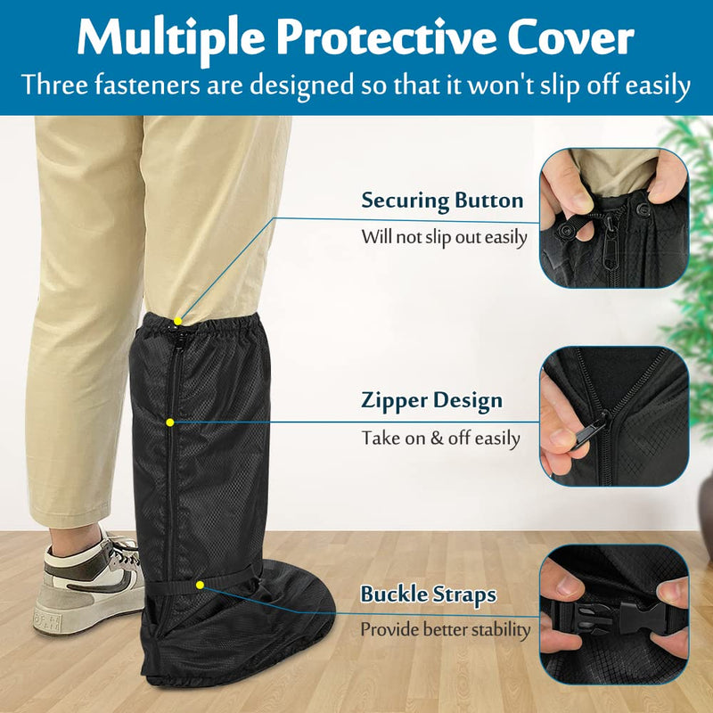 [Australia] - Walking Boot Cover Orthopedic Medical Air Walker Boot Foot Cast Cover for Ankle Fracture Rain Winter Snow Boot Covers Women Men Waterproof Tall Boot Protector Reusable Accessories (Black) Black 