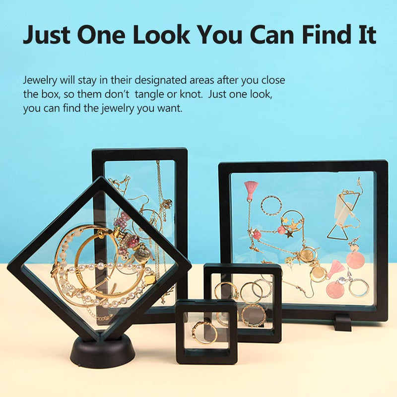 [Australia] - Jewelry Organizer Small Travel Jewelry Boxes Stackable Jewelry Storage Case for Rings Earrings Necklace Bracelets Gift Box Girls Women 