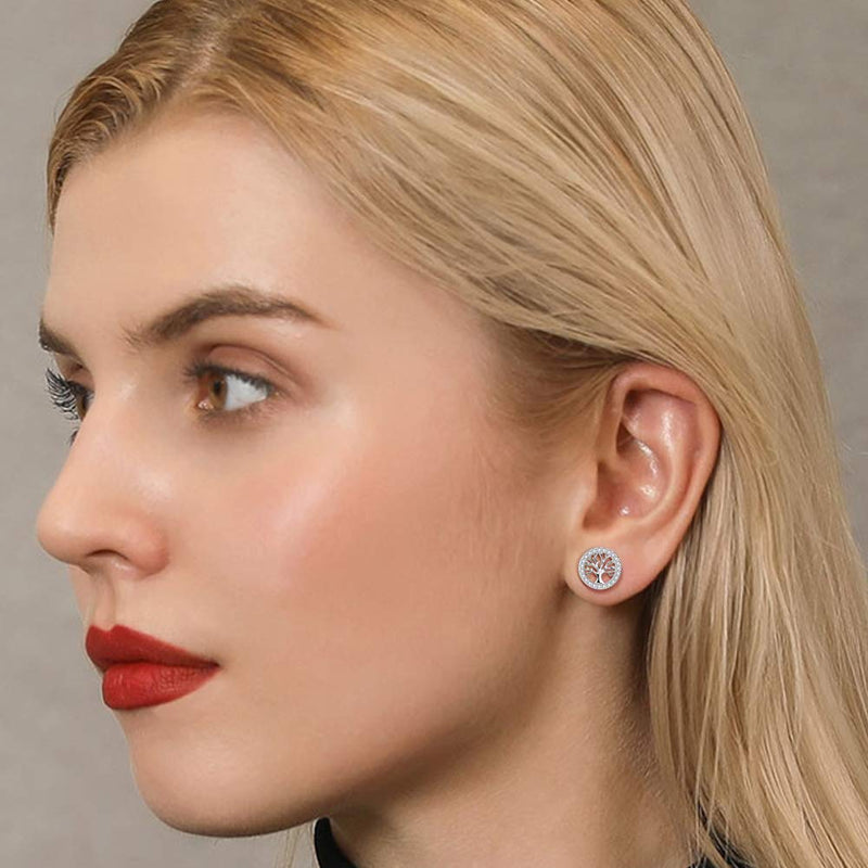 [Australia] - Micory Tree of Life Earrings for Women 925 Sterling Silver with 3A Cubic Zirconia 