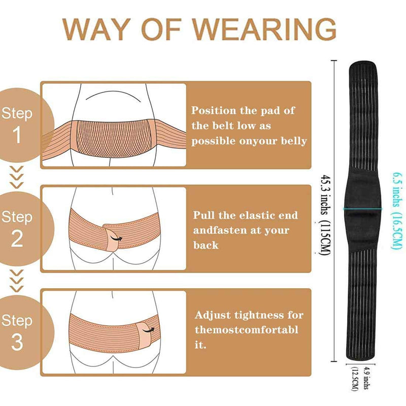 [Australia] - Belly Band for Pregnancy Maternity Belt Pregnancy Support Belt Bump Band Abdominal Brace Belt - Relieve Lower Back , Pelvic and Hip Pain ( Breathable / Adjustable ) (Black) Black 