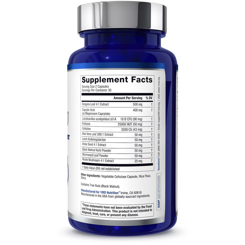 [Australia] - 1MD Nutrition BalanceMD Vaginal Probiotics | Oregano & Caprylic Acid with Lactobacillus & Digestive Enzymes | Promotes Intestinal Flora Balance | 60 Capsules 