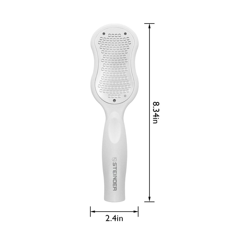 [Australia] - Steinder Foot File for Hard Skin Remover, Foot Scrubber Scraper, Feet Pedicure Kit, Foot Grater, Heel File, Foot Care Kit - White 