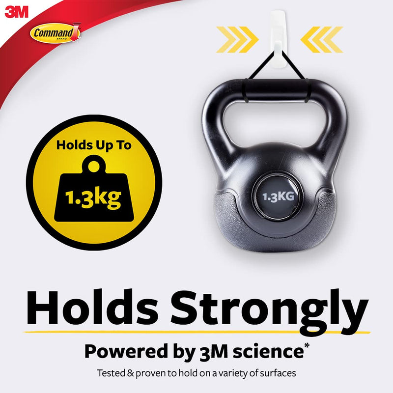 [Australia] - Command Medium Utility Hooks, White, 2-Hooks, 4-Strips, Organize Damage-Free 