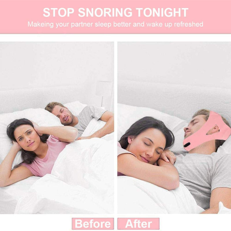 [Australia] - Snoring Chin Strap, Elastic Breathable Anti Snoring Band Dislocated Jaw Orthodontic band Snoring Solution for Good Sleep 