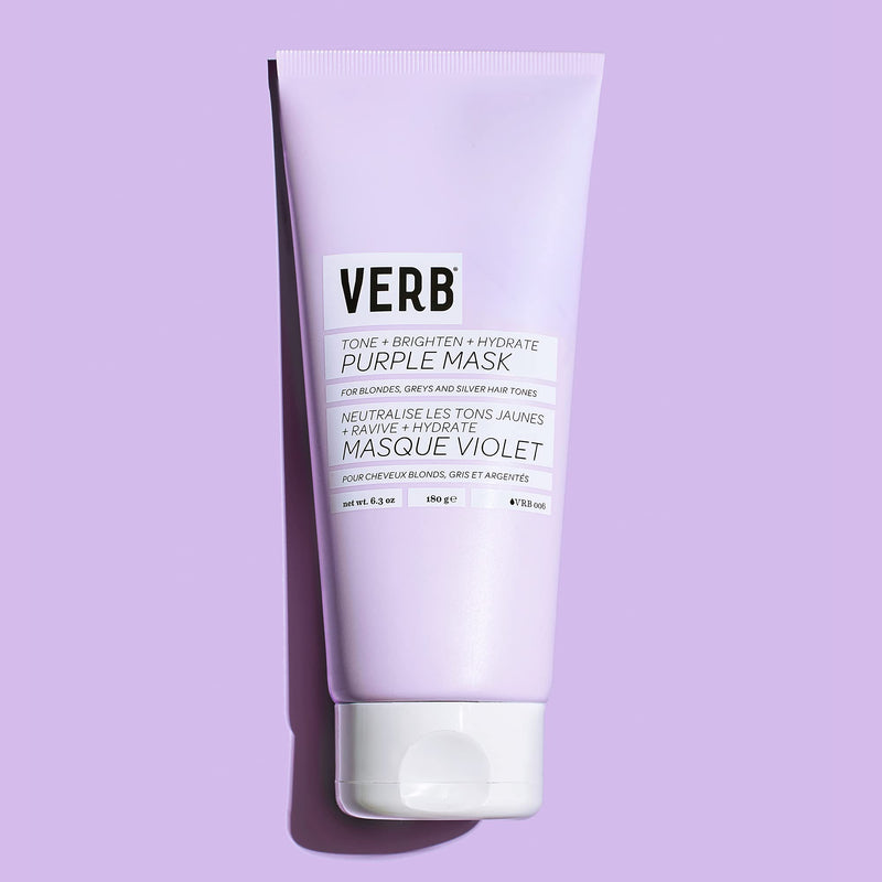 [Australia] - Verb Purple Hair Mask, Vegan Color Depositing Mask for Blonde, Grey and Silver Hair, Hydrates and Reduces Yellow Hues, 6.3 oz 