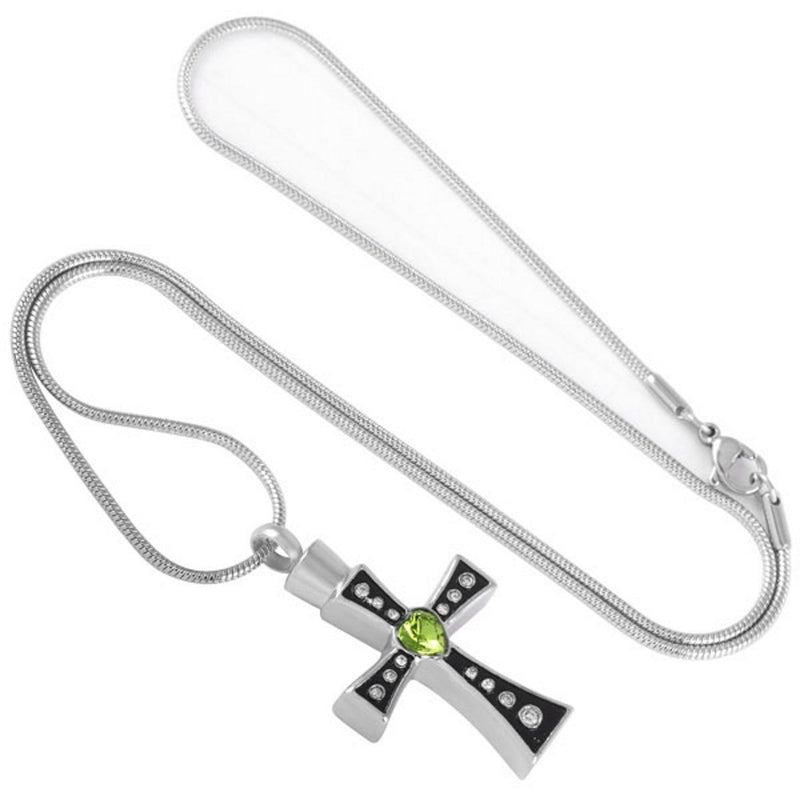 [Australia] - Celtic Cross Urn Necklace for Ashes - Cremation Jewelry Keepsake Pendant - Funnel Fill Kit Included 