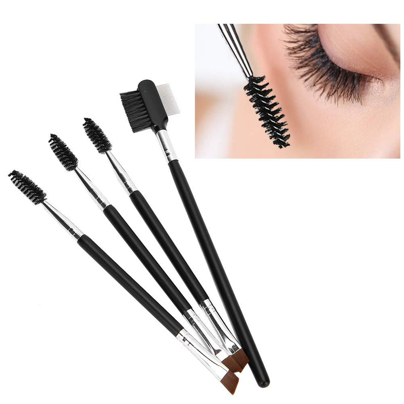 [Australia] - 4Pcs Professional Soft Hair Cosmetic Double Head Eyebrow Brush Eyelashes Comb Makeup Tool 