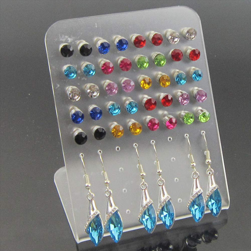 [Australia] - 2 Pcs 72 Holes Earring Holder Acrylic Ear Stud Stand L-Shaped Jewelry Display Rack Organizer 