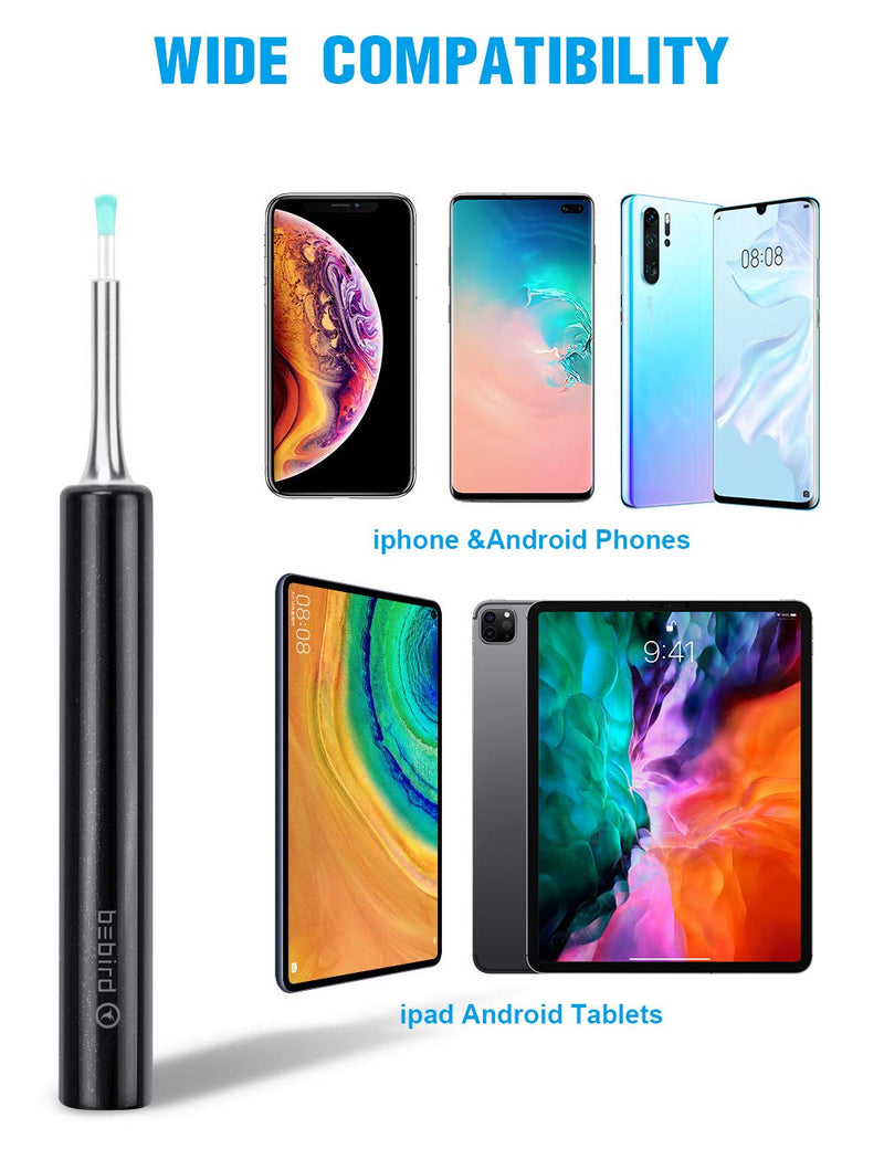 [Australia] - Wiscky BEBIRD Ear Wax Removal Tool Endoscope-Professional Ear Cleaner Camera 1080p FHD Wireless Otoscope with 6 LED Lights Ear Scope Wax Cleaning Kits for iPhone,iPad&Android Smart Phones 