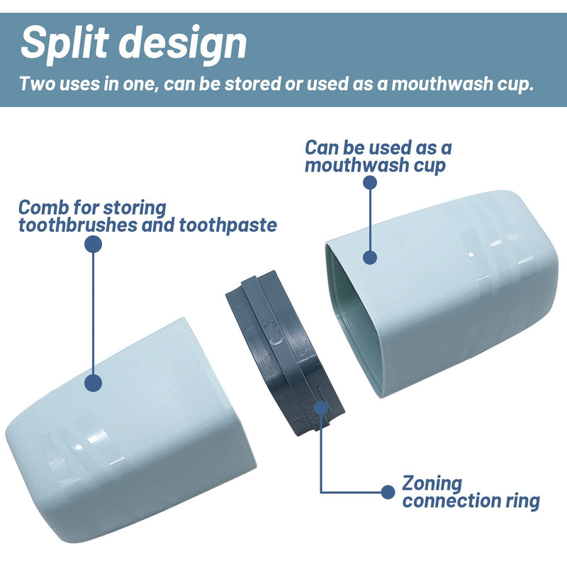 [Australia] - FORYNXHWIN 2 Pcs Travel Toothbrush Cup Travel Toothbrush Case Washing Cup Toothbrush Holder Travel Cup for Travel Hiking Camping Business Trip Bathroom（Blue and Grey） 