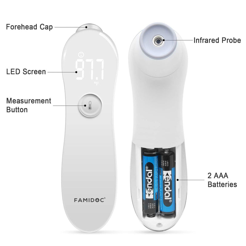 [Australia] - Forehead Thermometer - Digital Medical Thermometer for Fever -Ear Thermometer -Instant Accurate Reading Temporal Thermometer - for Baby,Adult by Famidoc 