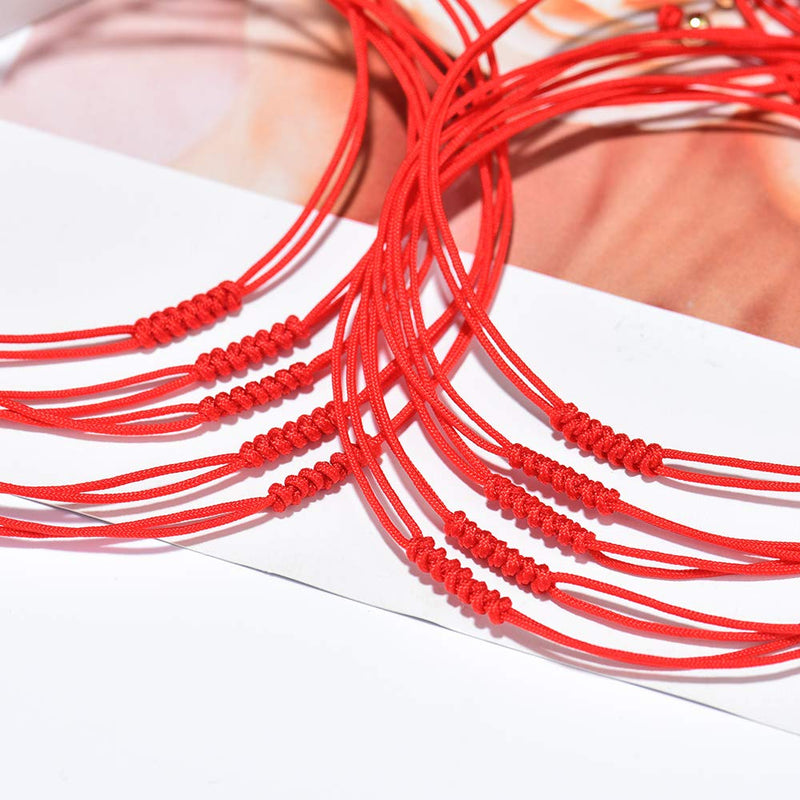 [Australia] - Seyaa Red String Bracelet 7 Knots Kabbalah Protection Good Luck Thread Handmade String Bracelets for Women Men Girls Boys Family Friends 10pcs 