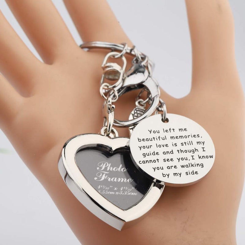 [Australia] - KUIYAI Memory Keychain for Loss Picture Frame Keychain You Left Me Beautiful Memories Keychain in Memory of Jewelry Gift Remembering Loss of One You Loved 