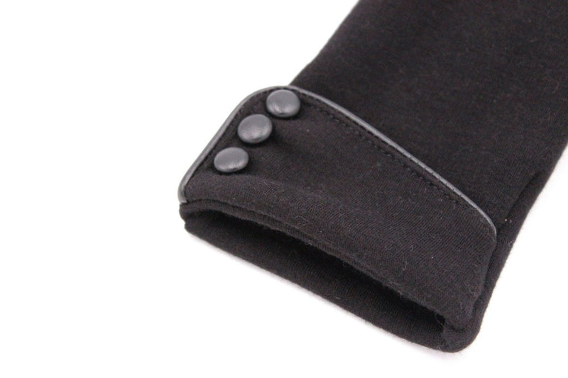 [Australia] - Tomily Womens Touch Screen Phone Fleece Windproof Gloves Winter Warm Wear Black 