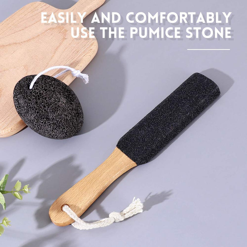 [Australia] - Natural Pumice Stones for Feet, Premium Exfoliator & Foot File,Foot File Callus Remover Foot Cracked Heels,Dead Skin,Hard Skin (Black) Black 