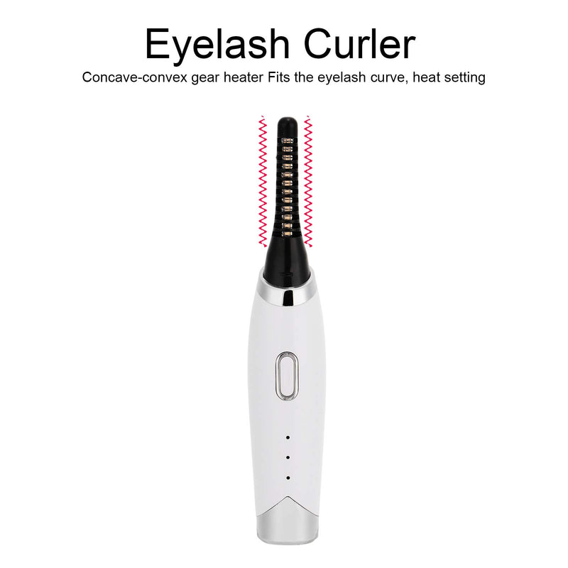 [Australia] - Portable Electric Eyelash Curler Heated Eyelash Curler Mini Eye Lash Curling Clip Quick Heating Natural Long-lasting Eye Beauty Makeup Tools 