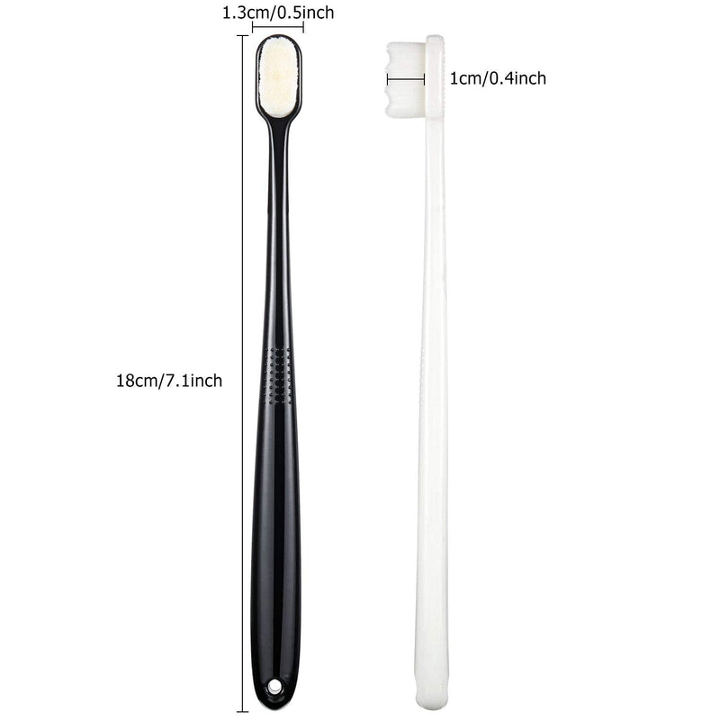 [Australia] - 4 Pieces Soft Bristle Toothbrush Nano Toothbrush Ultra Soft Toothbrush Manual Toothbrush with 20,000 Bristles for Sensitive Teeth and Gum Adult Kid Children (Pink, Blue, Black, White) Smooth, Wave 