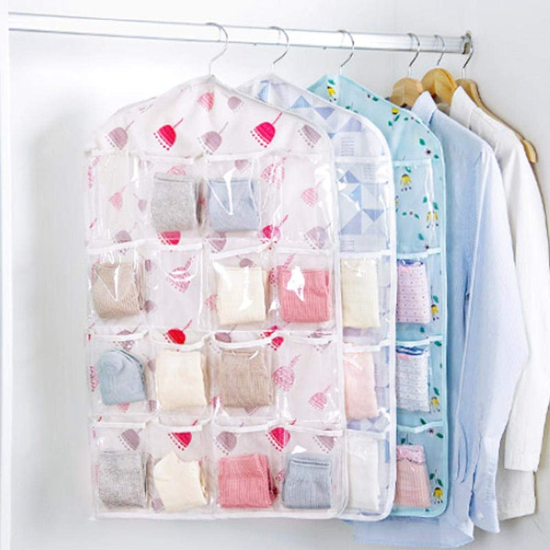 [Australia] - TOPINCN Underwear Storage Bag Waterproof Oxford Cloth Household Multi-Functional 16 Pockets Hanging Organizers Closet Saving Space Multipurpose(Cupule) Cupule 